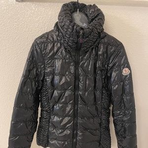 Moncler Puffer Quilted Glossy Black Jacket RARE! Size 1 US-S